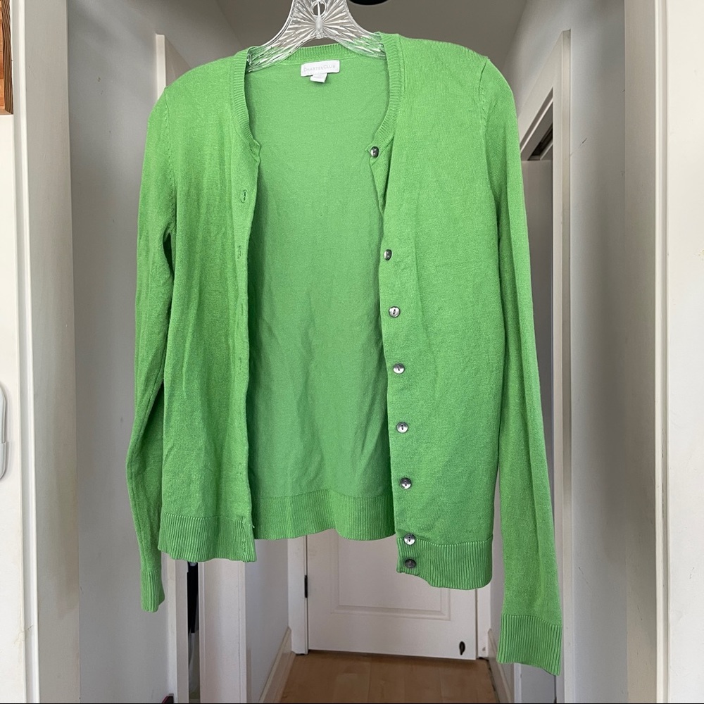 Charter Club Green Button Down Cardigan